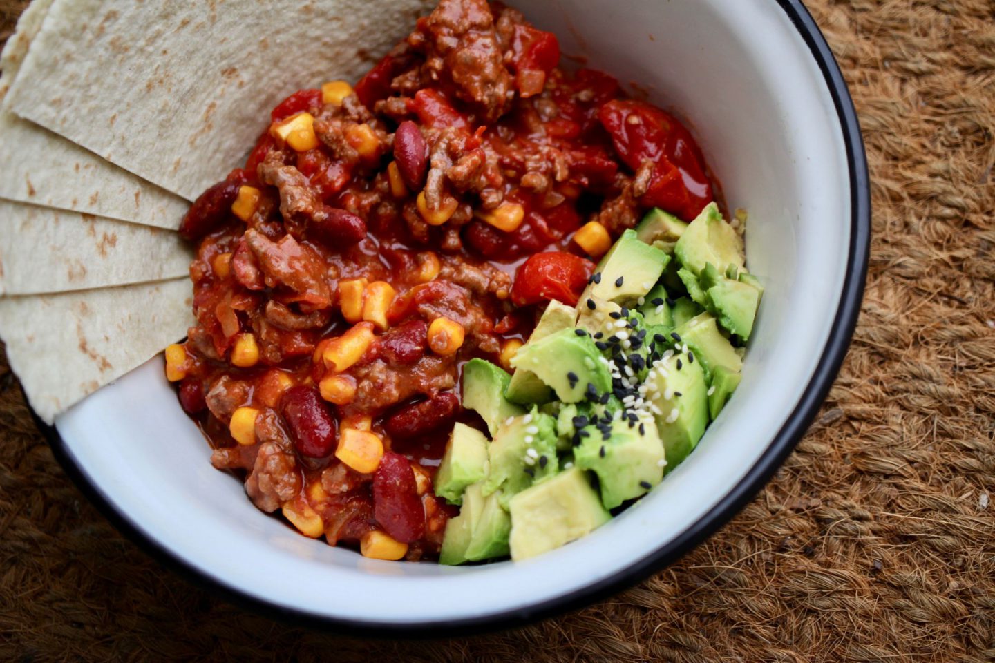 Chili con Carne with Avocado